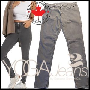 Second Yoga Jeans Dark Grey Mid-Rise Skinny Jeans (32x30)